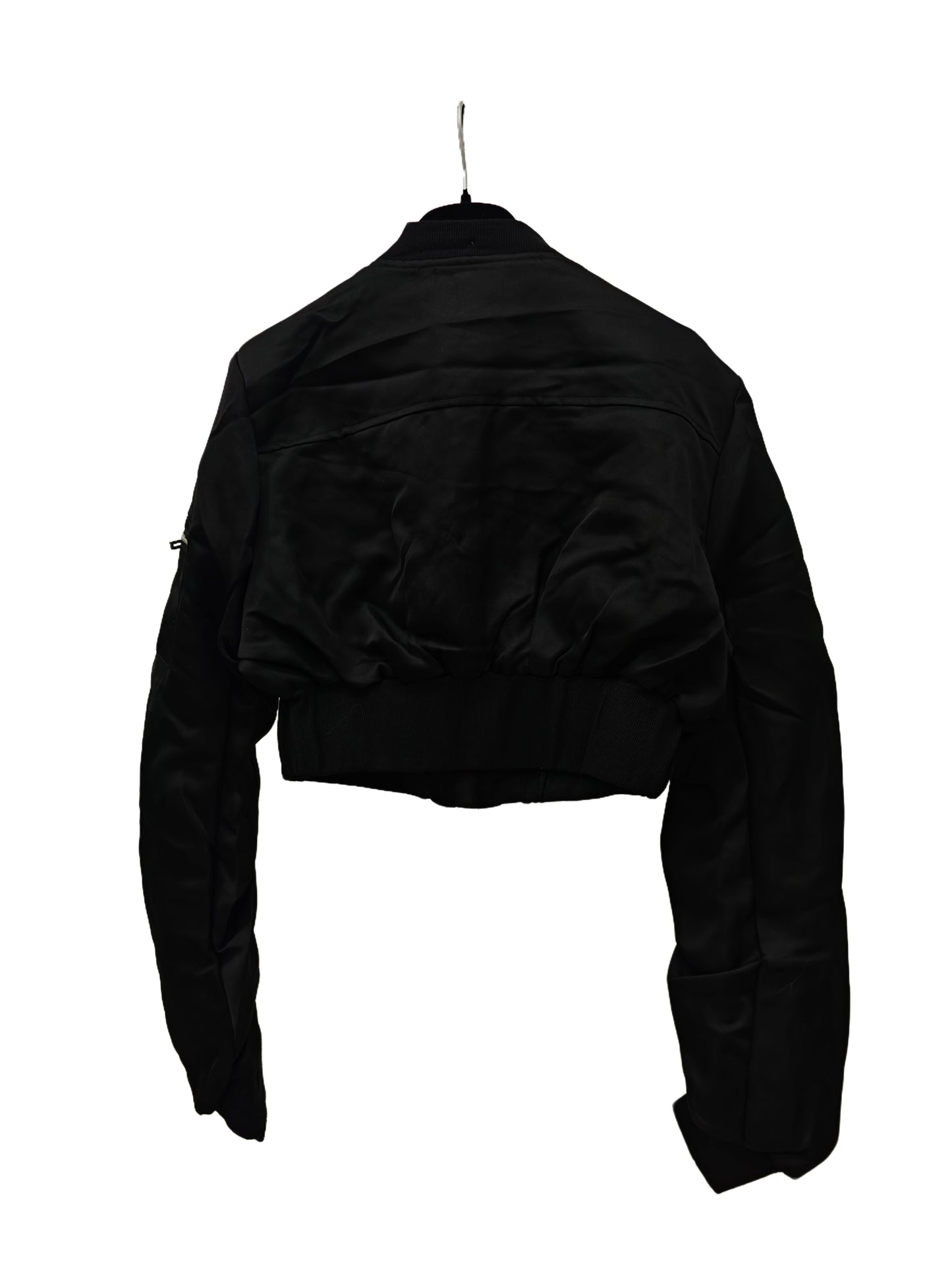Women’s Cropped Bomber Jacket – Zip-Up Utility Pocket Jacket