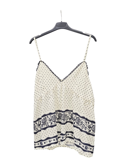 Vintage Polka Dot Lace Trim Cami Top | French Chic Floral Print Swing Tank