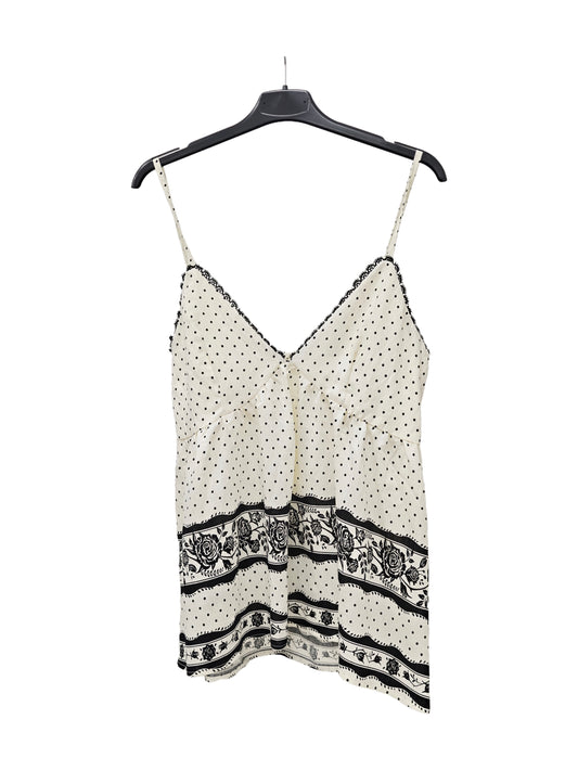 Vintage Polka Dot Lace Trim Cami Top | French Chic Floral Print Swing Tank NERA