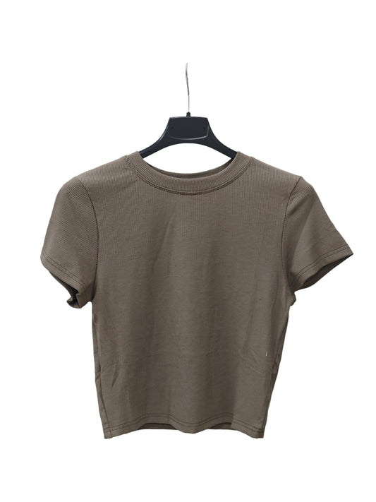 Ribbed Crew Neck T-Shirt – Slim Fit Stretch Basic Tee