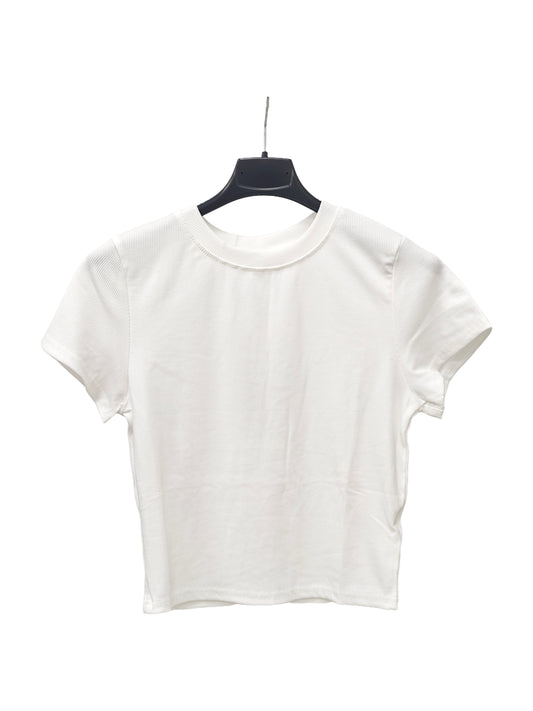Ribbed Crew Neck T-Shirt – Slim Fit Stretch Basic Tee