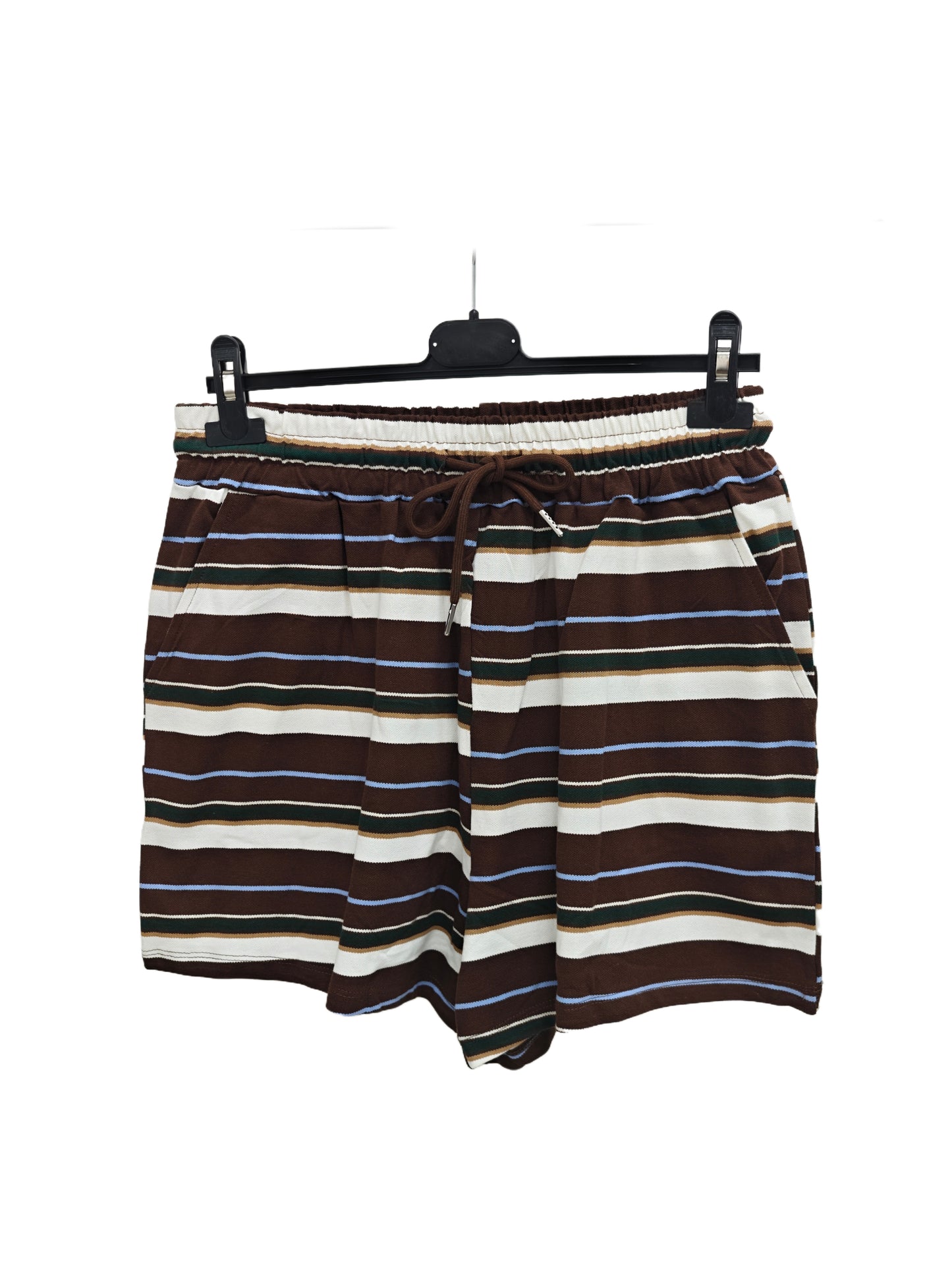 Women’s Striped Polo Shirt & Shorts Set – Casual Two Piece Lounge Set, Oversized Summer Co-Ord Outfit