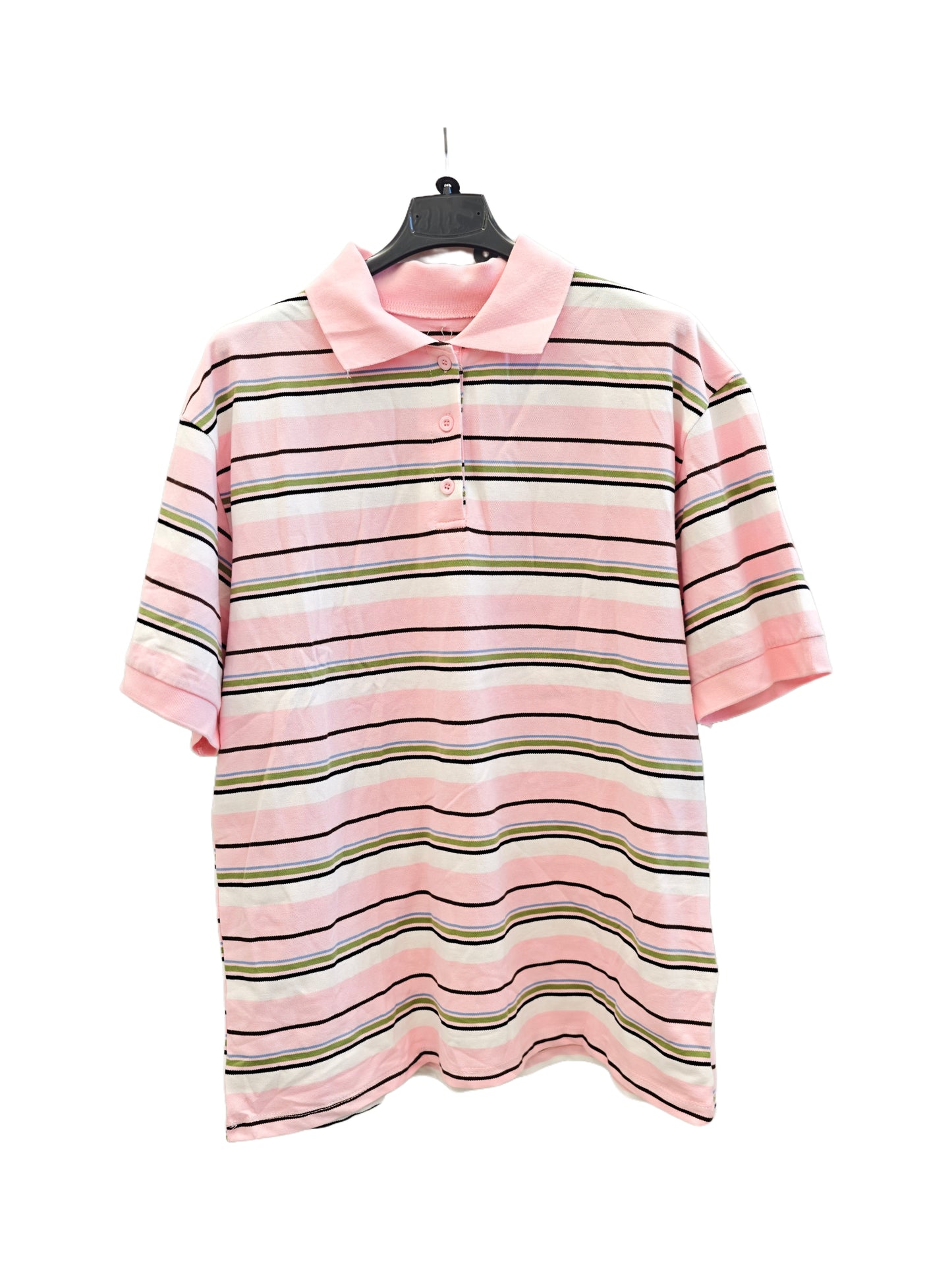 Women’s Striped Polo Shirt & Shorts Set – Casual Two Piece Lounge Set, Oversized Summer Co-Ord Outfit