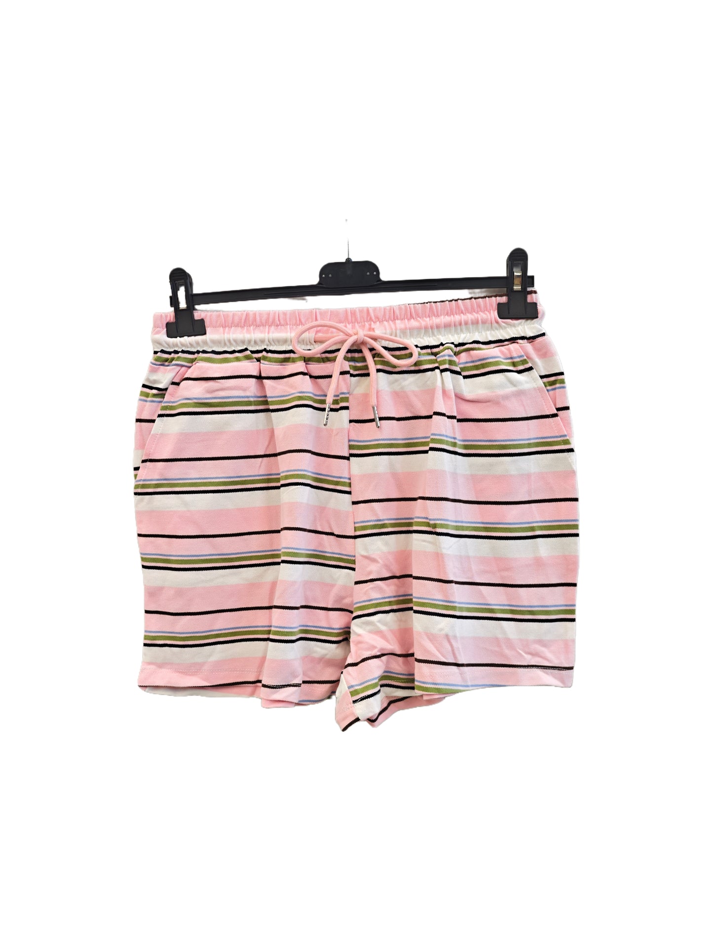 Women’s Striped Polo Shirt & Shorts Set – Casual Two Piece Lounge Set, Oversized Summer Co-Ord Outfit